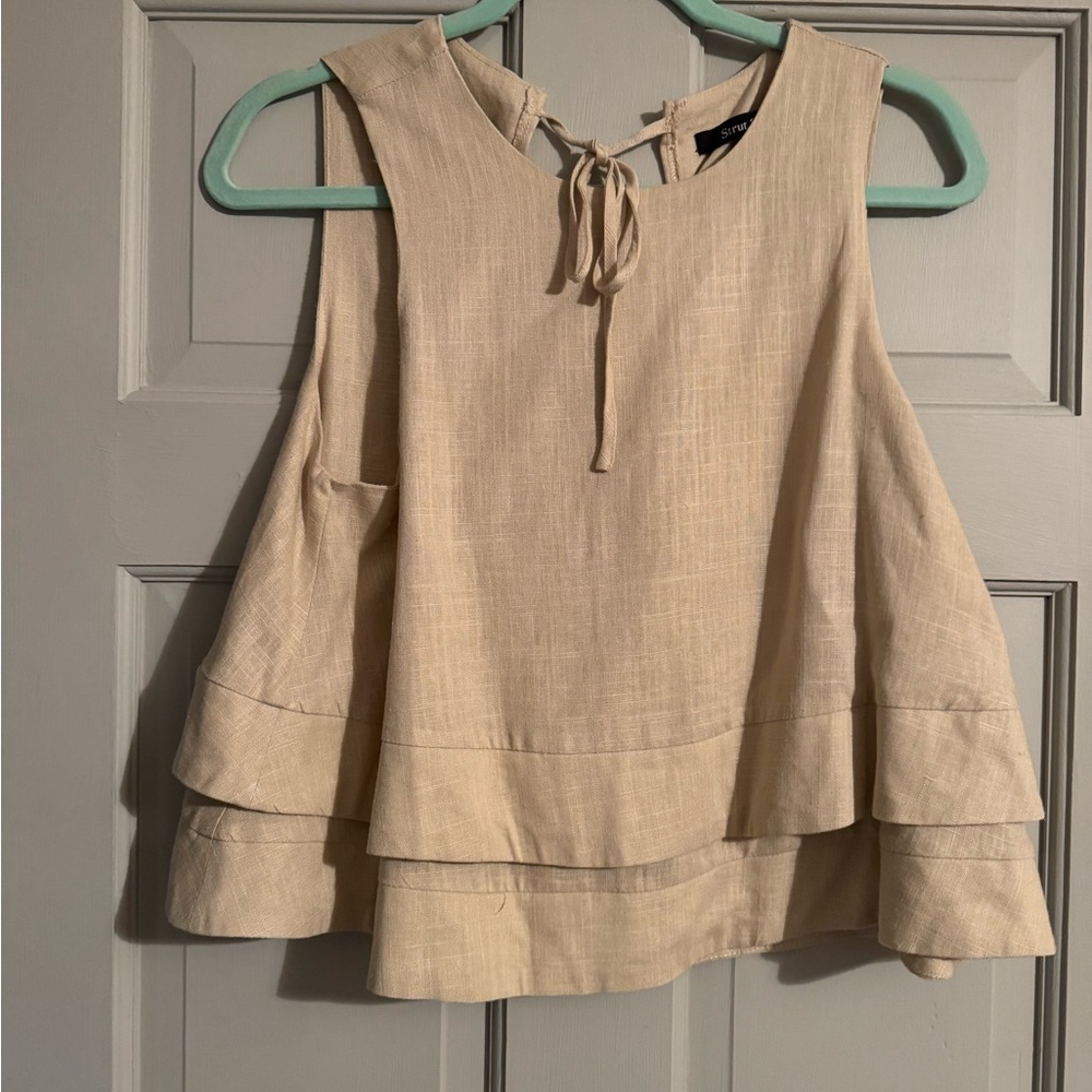 Elegant Beige Layered Blouse